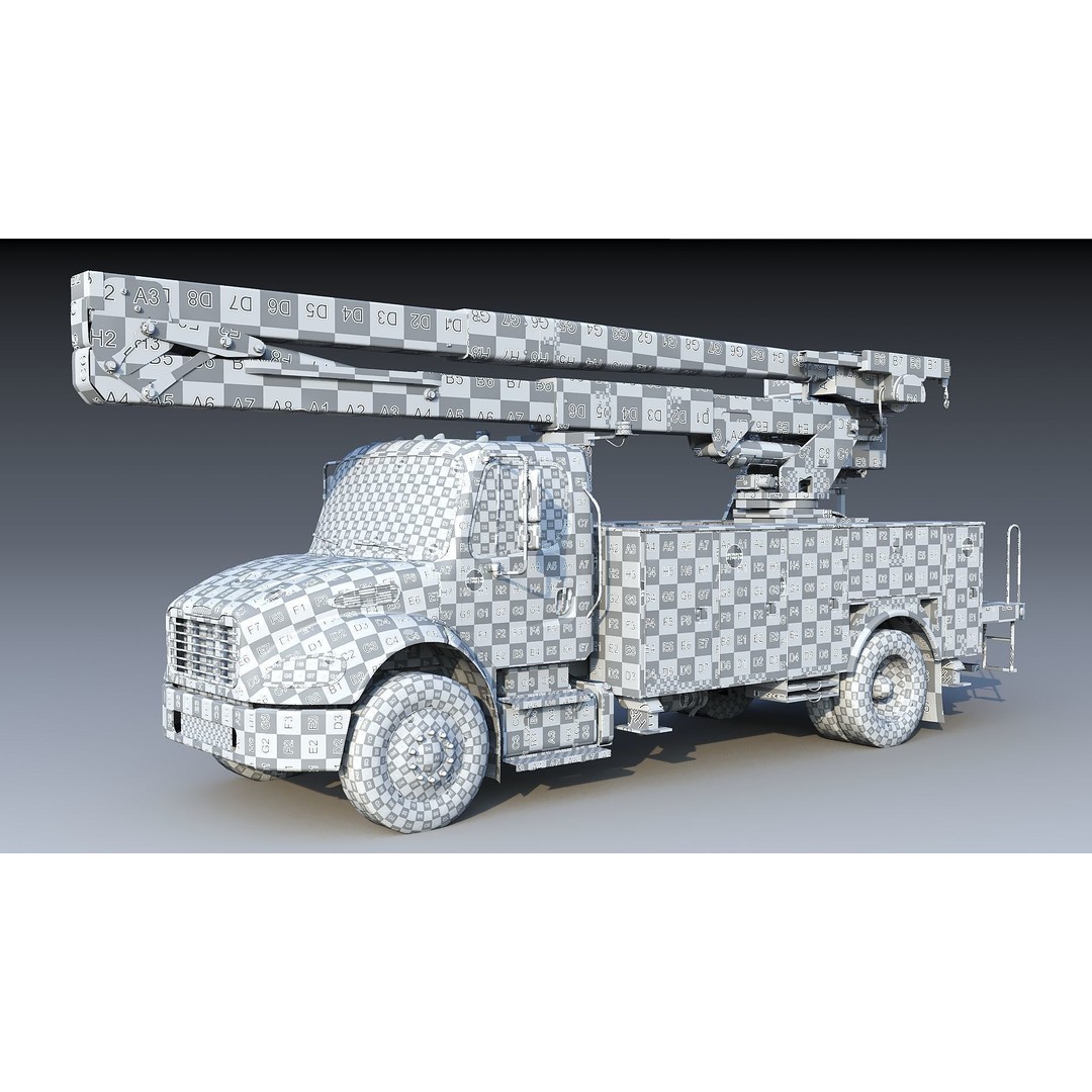Freightliner M2 106 Bucket Truck 3D Model – Low Poly Game Asset, FBX - View 48