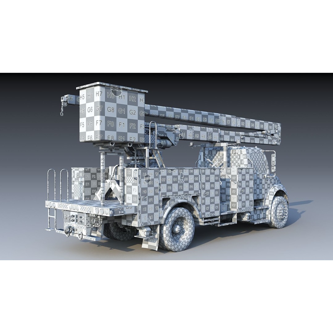 Freightliner M2 106 Bucket Truck 3D Model – Low Poly Game Asset, FBX - View 49