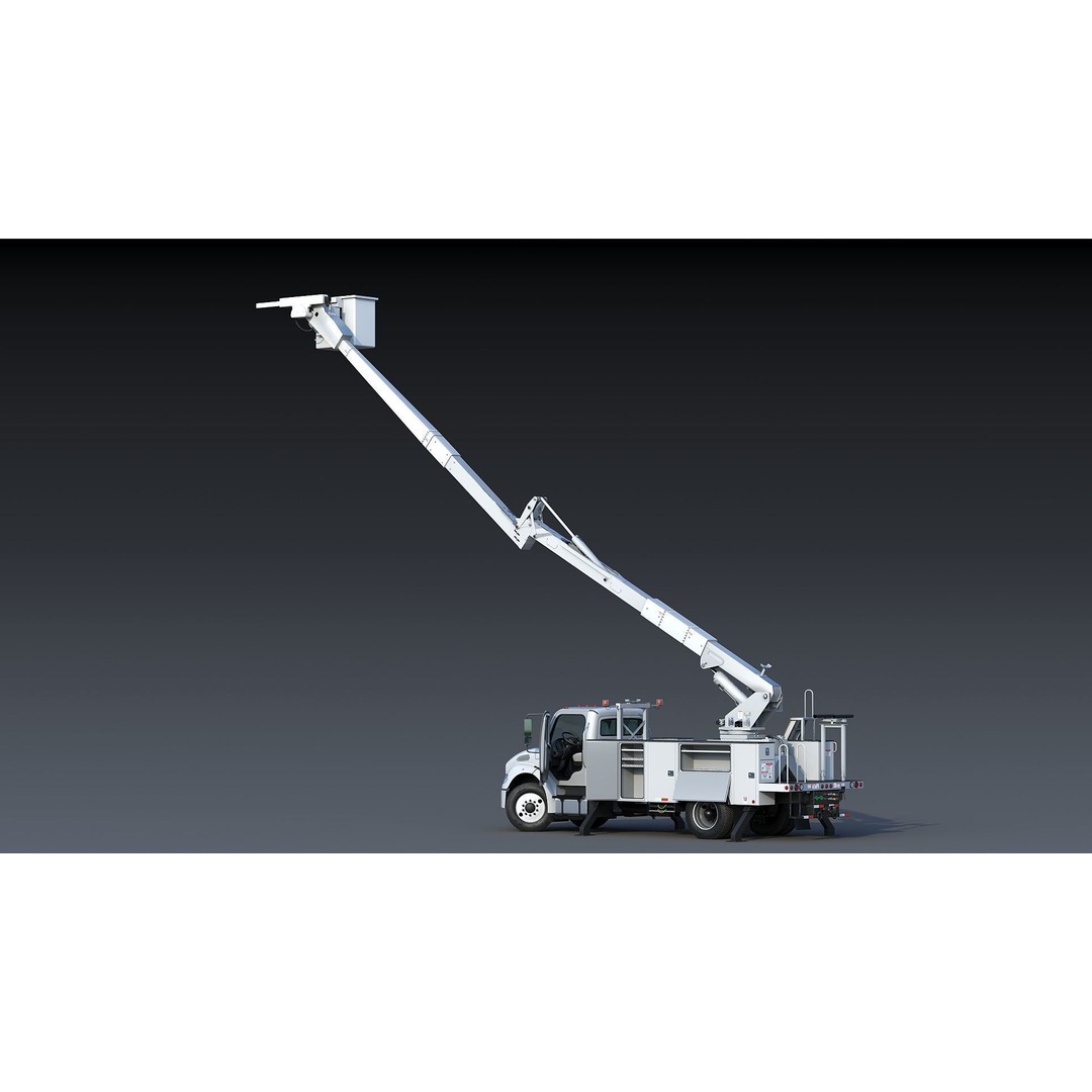 Freightliner M2 106 Bucket Truck 3D Model – Low Poly Game Asset, FBX - View 5
