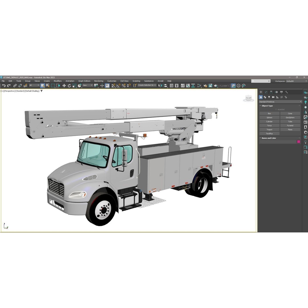 Freightliner M2 106 Bucket Truck 3D Model – Low Poly Game Asset, FBX - View 56