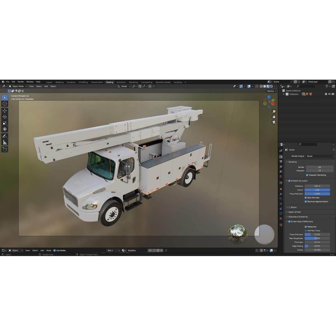 Freightliner M2 106 Bucket Truck 3D Model – Low Poly Game Asset, FBX - View 58