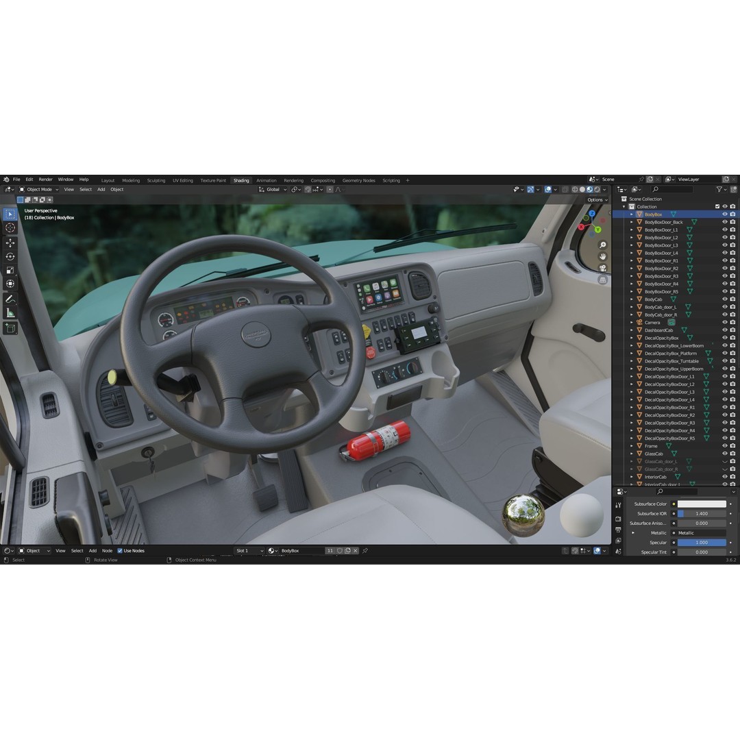 Freightliner M2 106 Bucket Truck 3D Model – Low Poly Game Asset, FBX - View 59