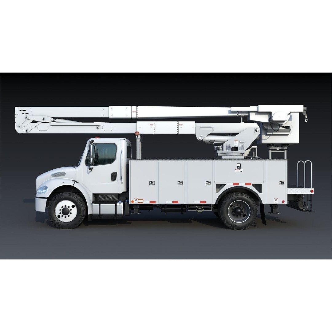 Freightliner M2 106 Bucket Truck 3D Model – Low Poly Game Asset, FBX - View 6