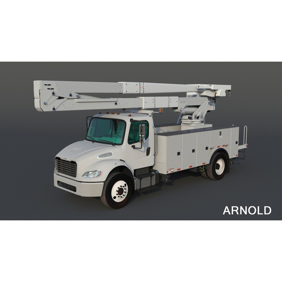 Freightliner M2 106 Bucket Truck 3D Model – Low Poly Game Asset, FBX - View 60