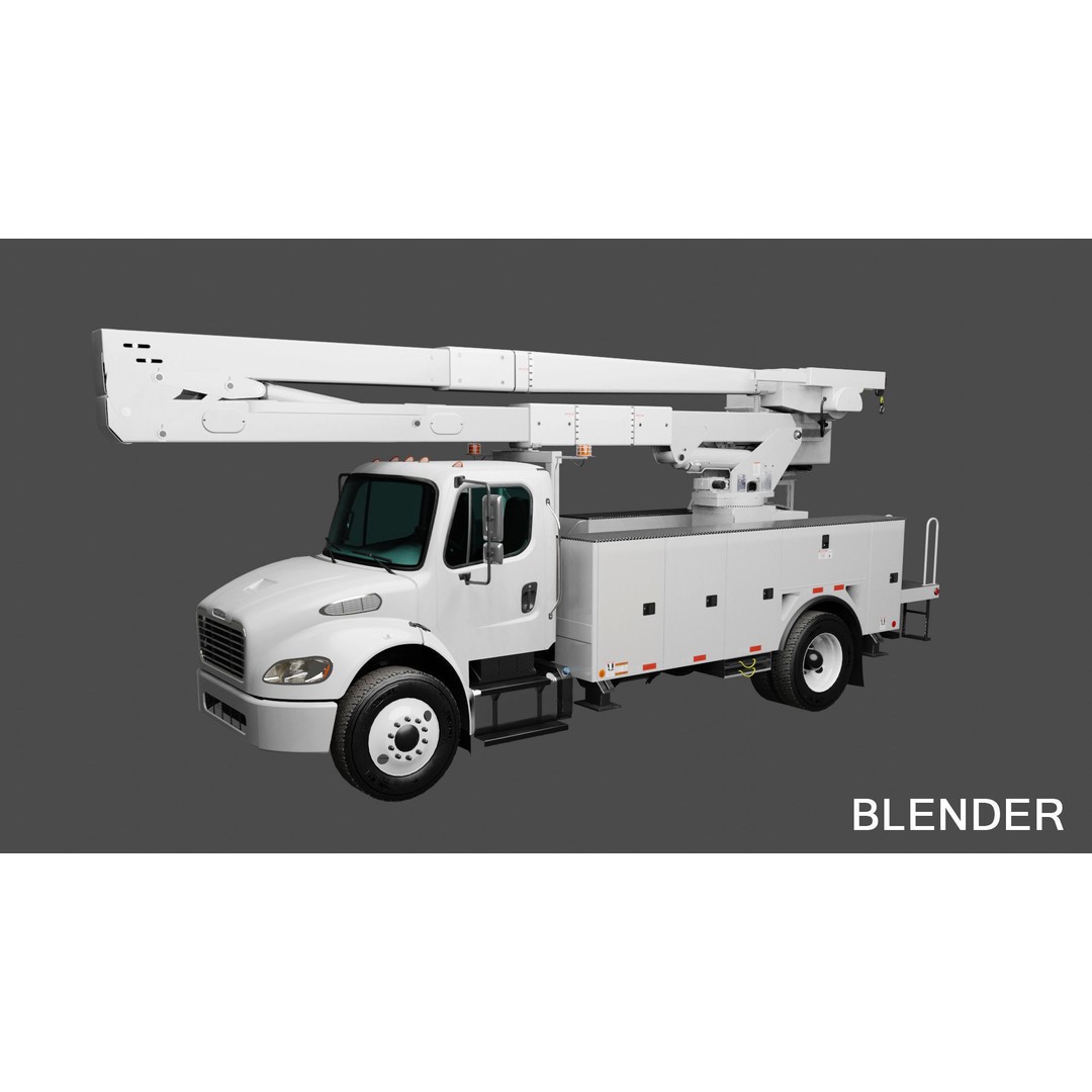 Freightliner M2 106 Bucket Truck 3D Model – Low Poly Game Asset, FBX - View 61