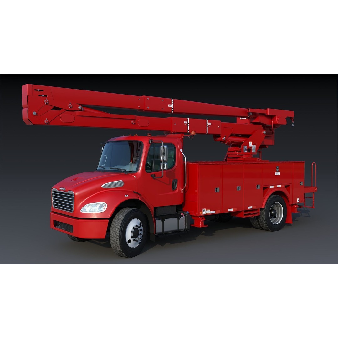Freightliner M2 106 Bucket Truck 3D Model – Low Poly Game Asset, FBX - View 67