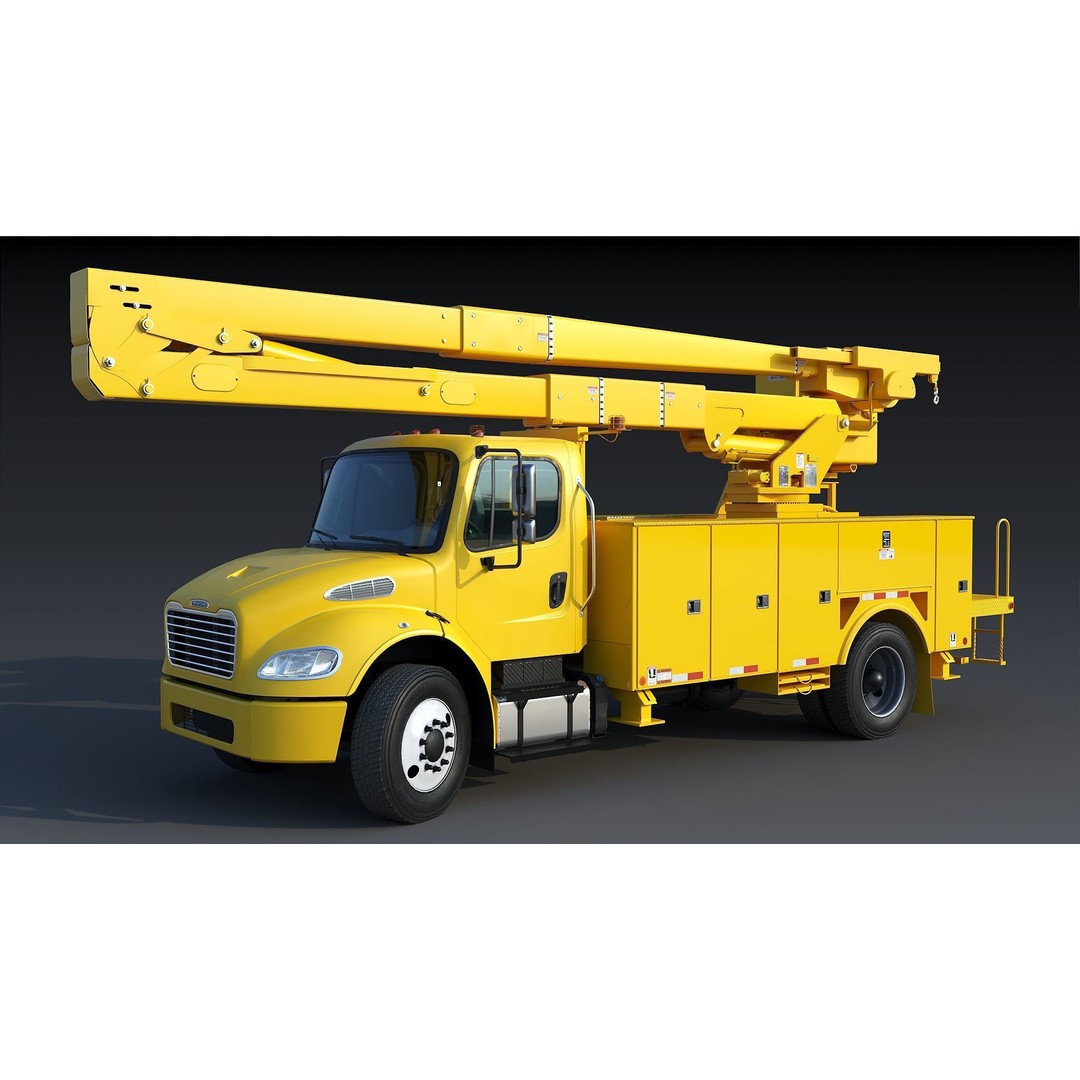 Freightliner M2 106 Bucket Truck 3D Model – Low Poly Game Asset, FBX - View 69