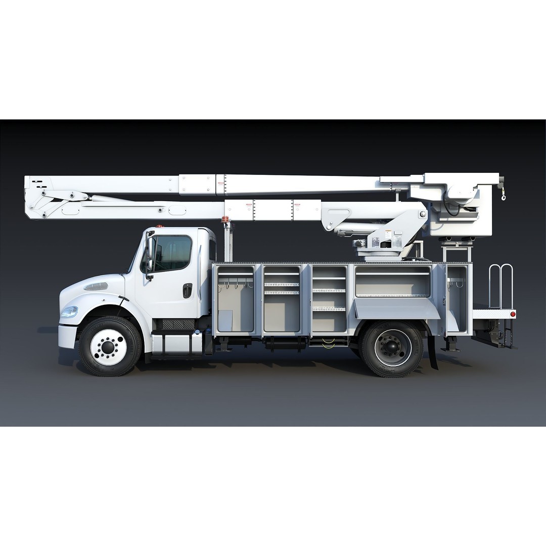 Freightliner M2 106 Bucket Truck 3D Model – Low Poly Game Asset, FBX - View 7