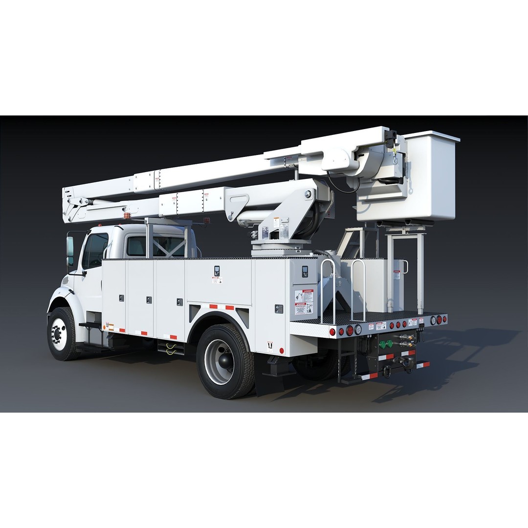 Freightliner M2 106 Bucket Truck 3D Model – Low Poly Game Asset, FBX - View 8