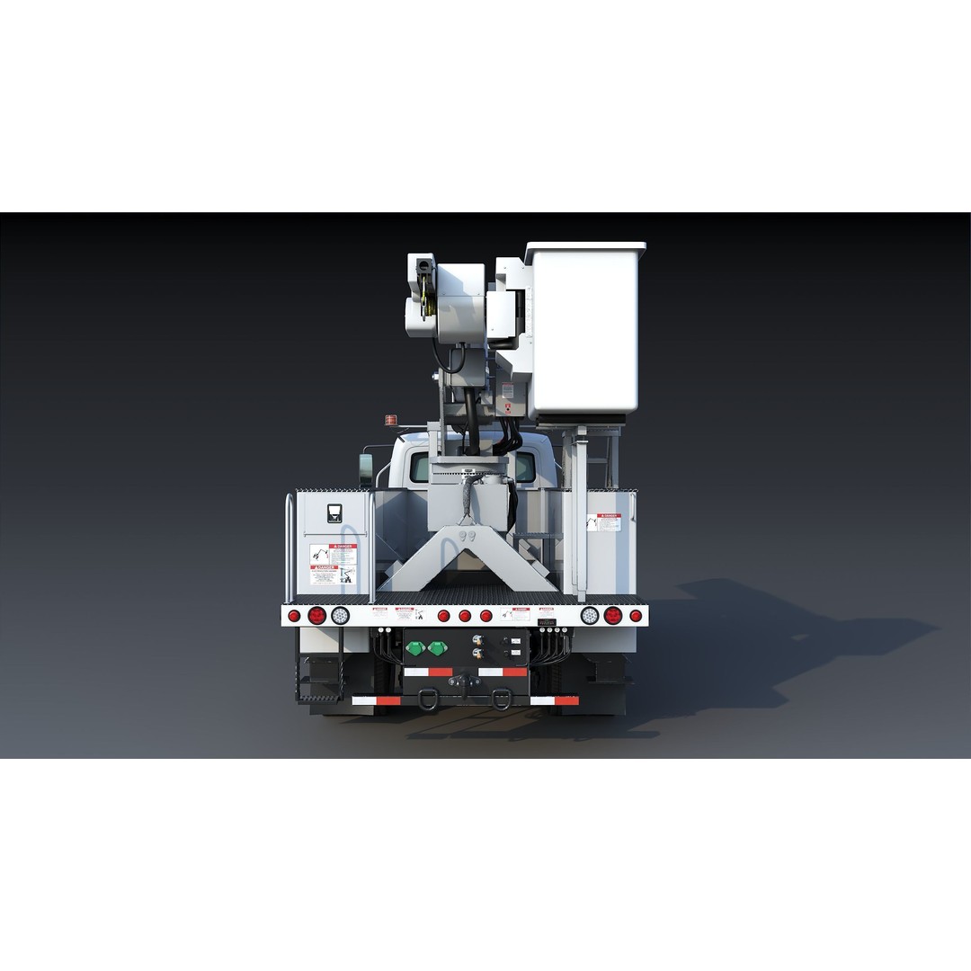 Freightliner M2 106 Bucket Truck 3D Model – Low Poly Game Asset, FBX - View 9