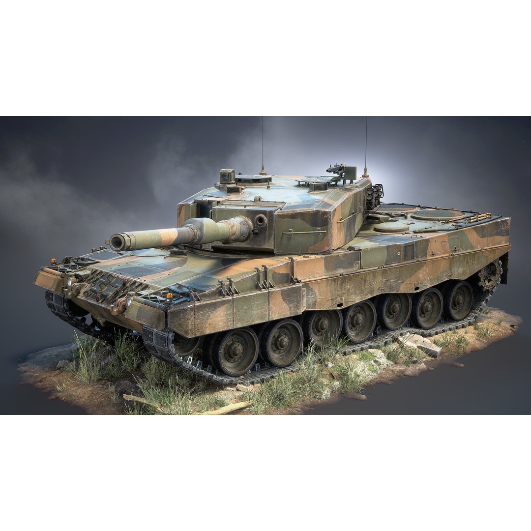Leopard 2A4 3D Model – Low Poly Game Asset, PBR, FBX - View 10