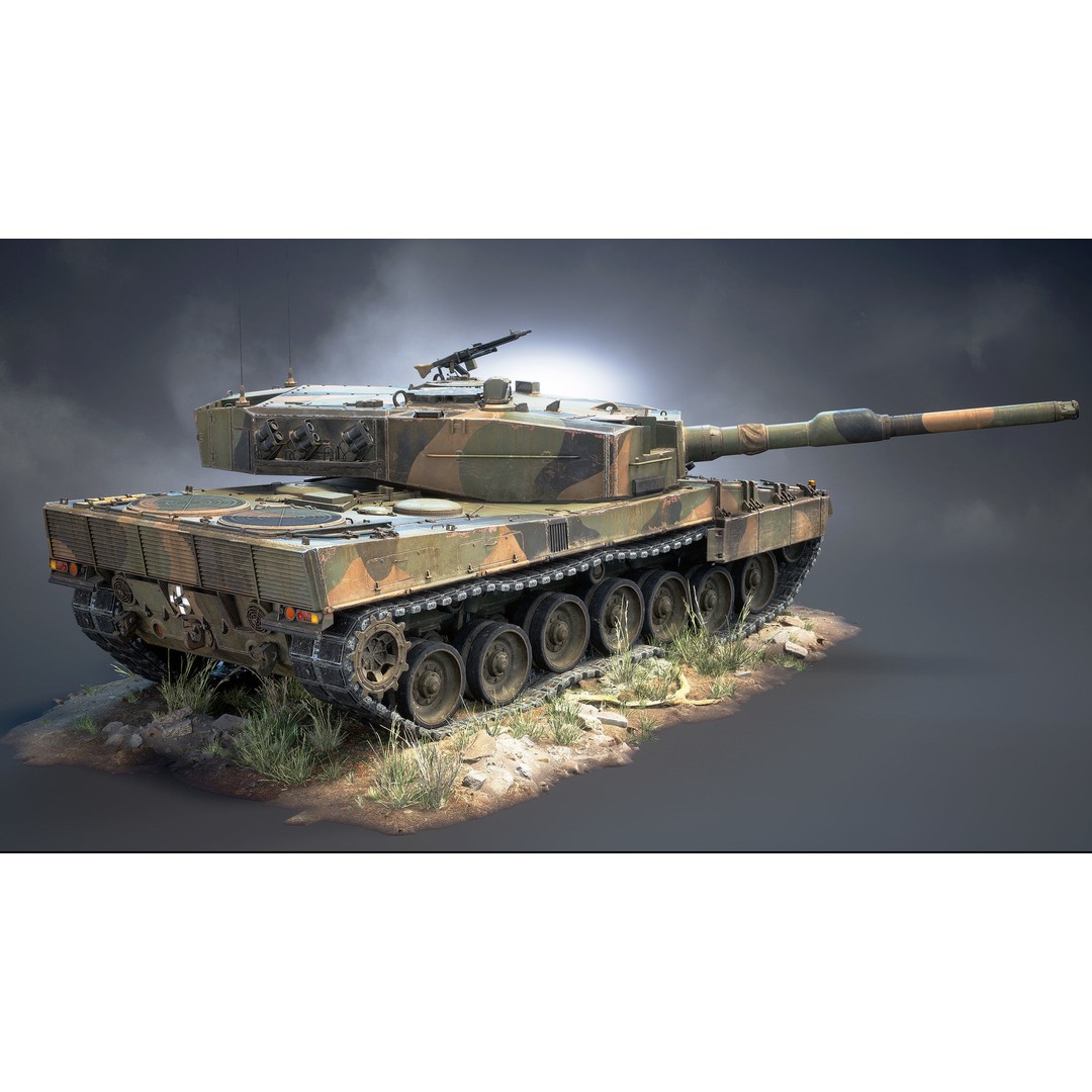 Leopard 2A4 3D Model – Low Poly Game Asset, PBR, FBX - View 11