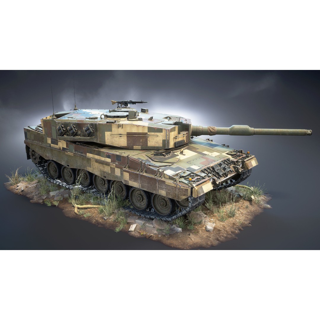 Leopard 2A4 3D Model – Low Poly Game Asset, PBR, FBX - View 12