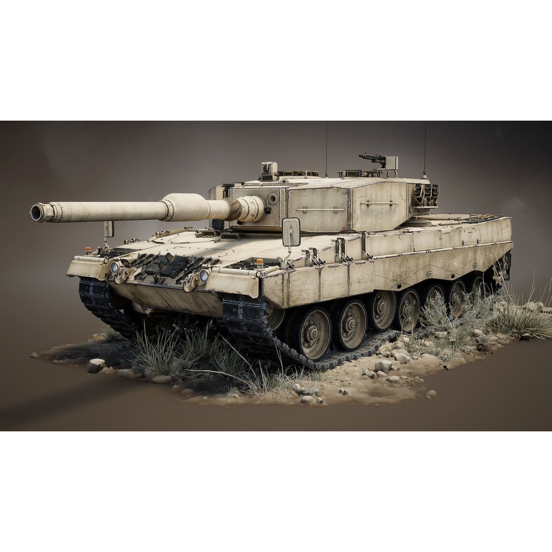 Leopard 2A4 3D Model – Low Poly Game Asset, PBR, FBX - View 13