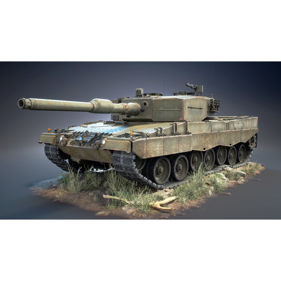 Leopard 2A4 3D Model – Low Poly Game Asset, PBR, FBX - View 16