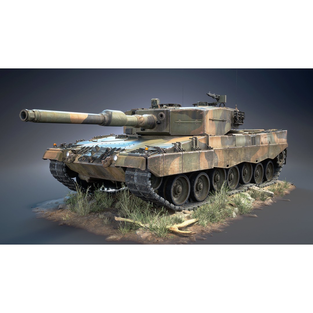 Leopard 2A4 3D Model – Low Poly Game Asset, PBR, FBX - View 17