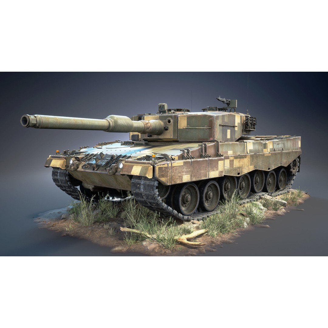 Leopard 2A4 3D Model – Low Poly Game Asset, PBR, FBX - View 18