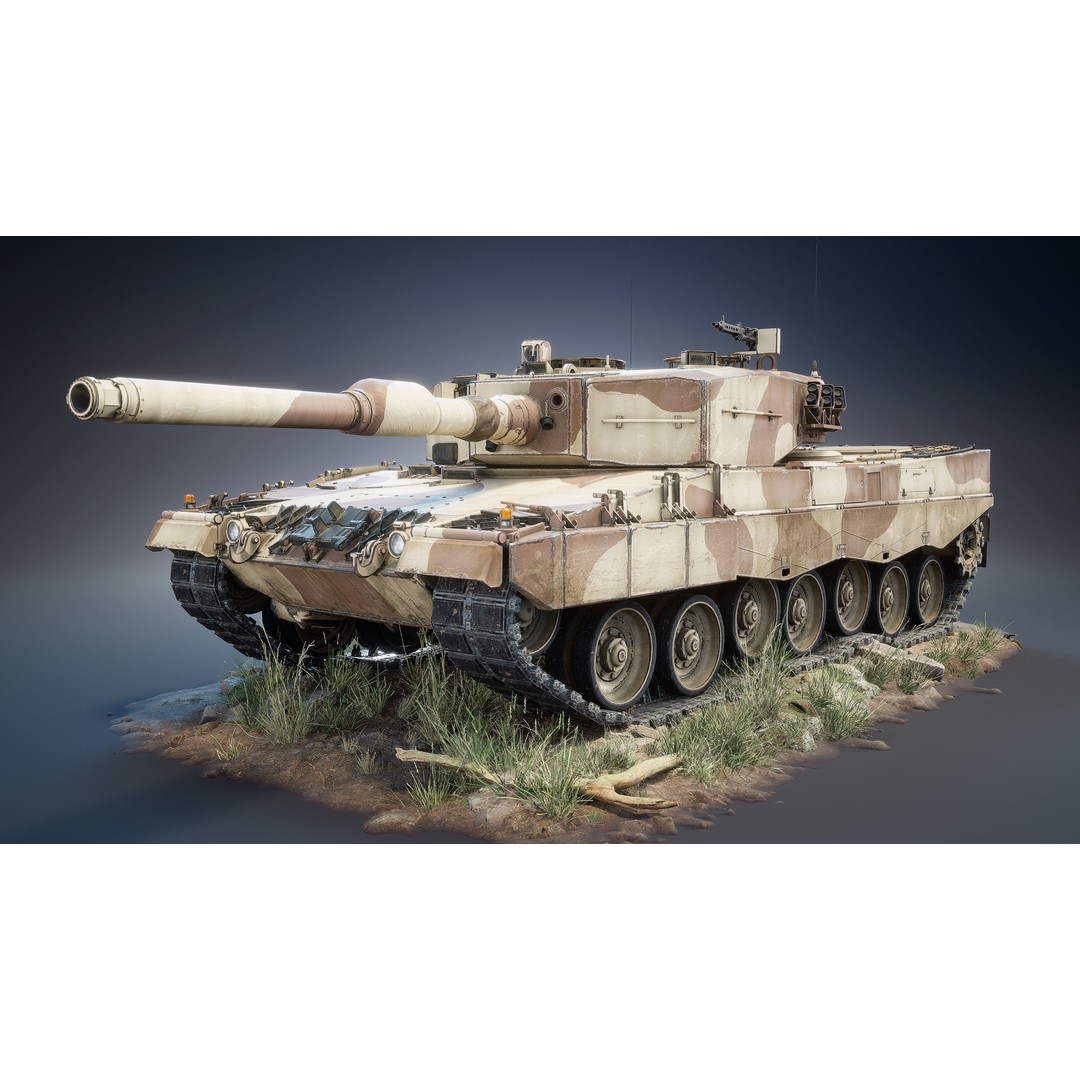 Leopard 2A4 3D Model – Low Poly Game Asset, PBR, FBX - View 20