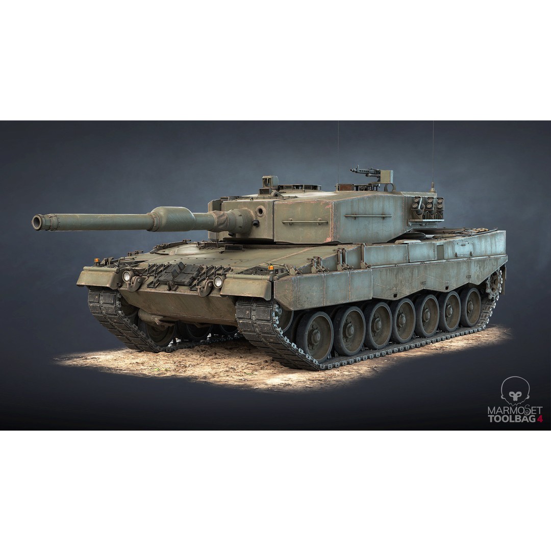 Leopard 2A4 3D Model – Low Poly Game Asset, PBR, FBX - View 21