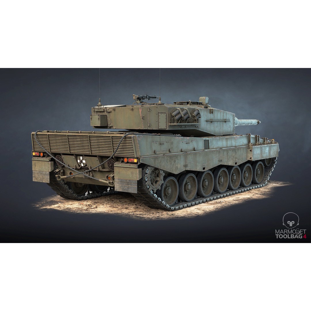 Leopard 2A4 3D Model – Low Poly Game Asset, PBR, FBX - View 22