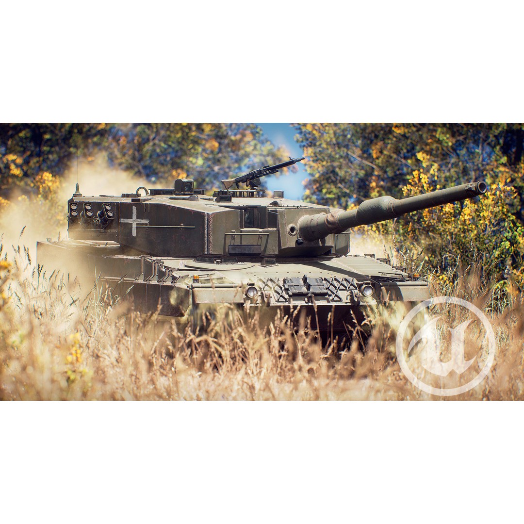 Leopard 2A4 3D Model – Low Poly Game Asset, PBR, FBX - View 3