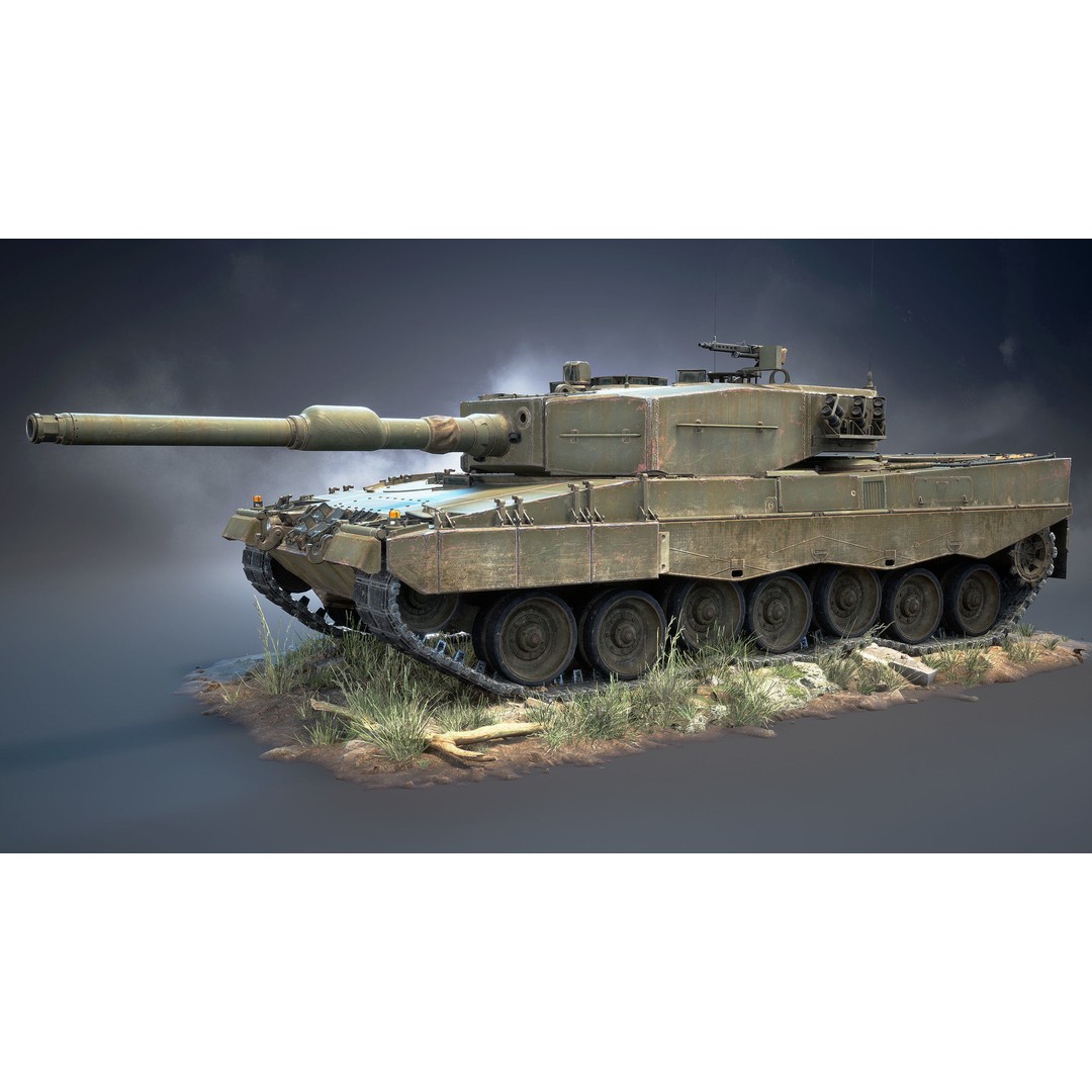 Leopard 2A4 3D Model – Low Poly Game Asset, PBR, FBX - View 4