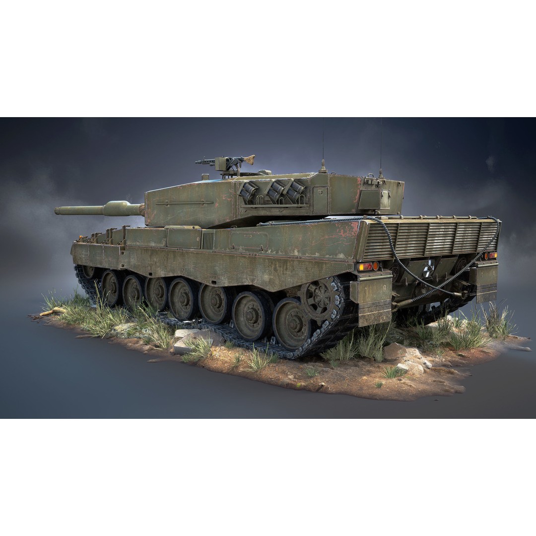 Leopard 2A4 3D Model – Low Poly Game Asset, PBR, FBX - View 5