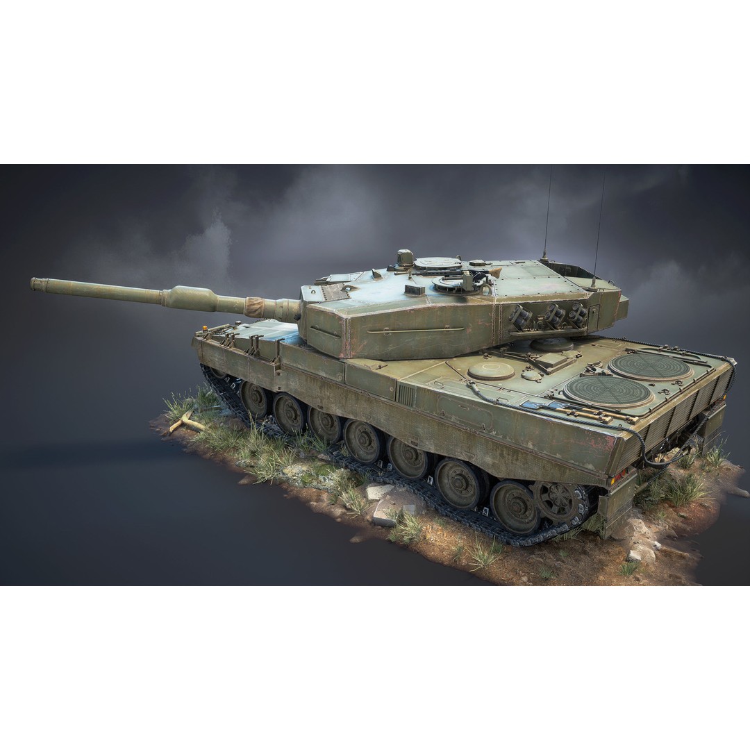 Leopard 2A4 3D Model – Low Poly Game Asset, PBR, FBX - View 6
