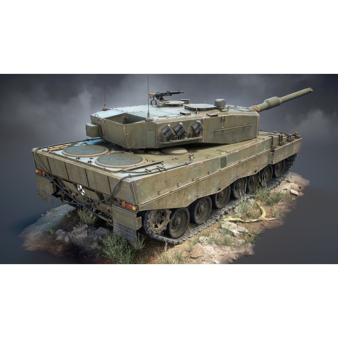 Leopard 2A4 3D Model – Low Poly Game Asset, PBR, FBX - View 7