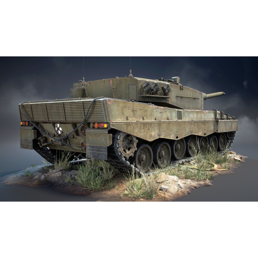 Leopard 2A4 3D Model – Low Poly Game Asset, PBR, FBX - View 8