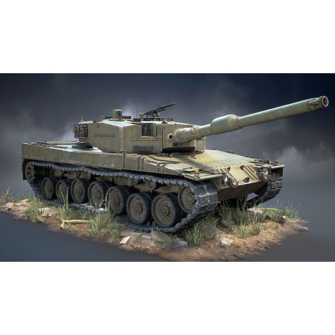 Leopard 2A4 3D Model – Low Poly Game Asset, PBR, FBX - View 9