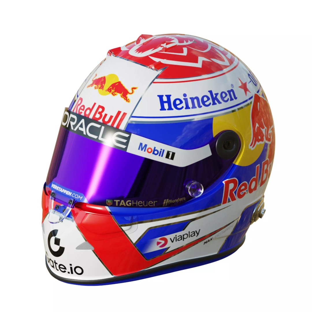 Max Verstappen Helmet 2025 3D Model – High Detail PBR Game Asset, FBX - View 11