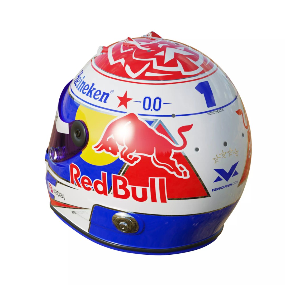 Max Verstappen Helmet 2025 3D Model – High Detail PBR Game Asset, FBX - View 12