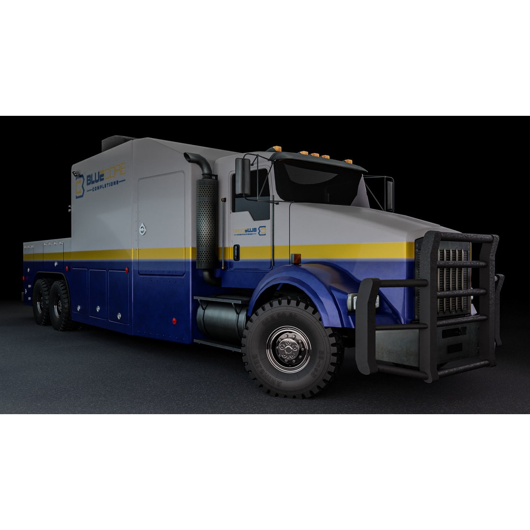 Kenworth T-800 3D Model – Low Poly Electric Wireline Truck, FBX - View 11