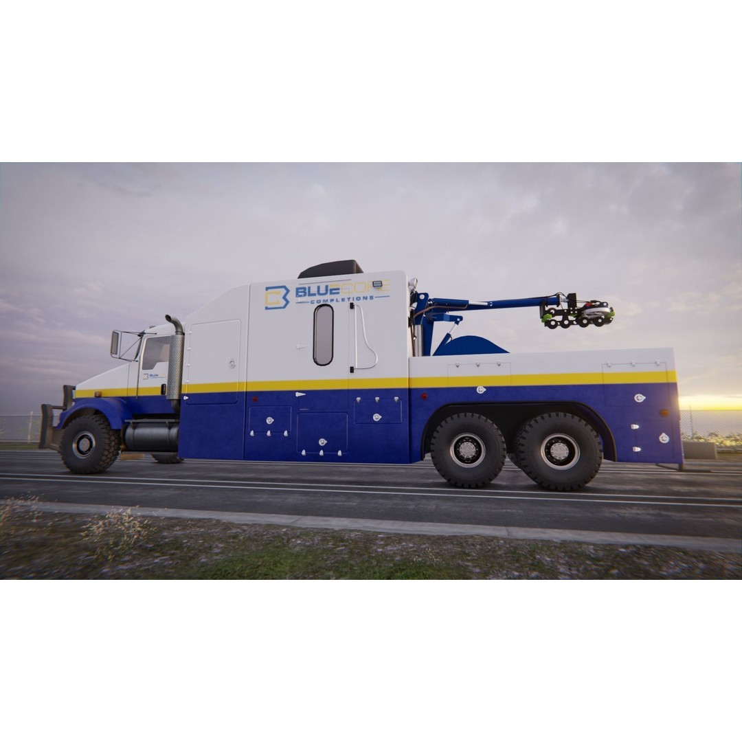 Kenworth T-800 3D Model – Low Poly Electric Wireline Truck, FBX - View 12