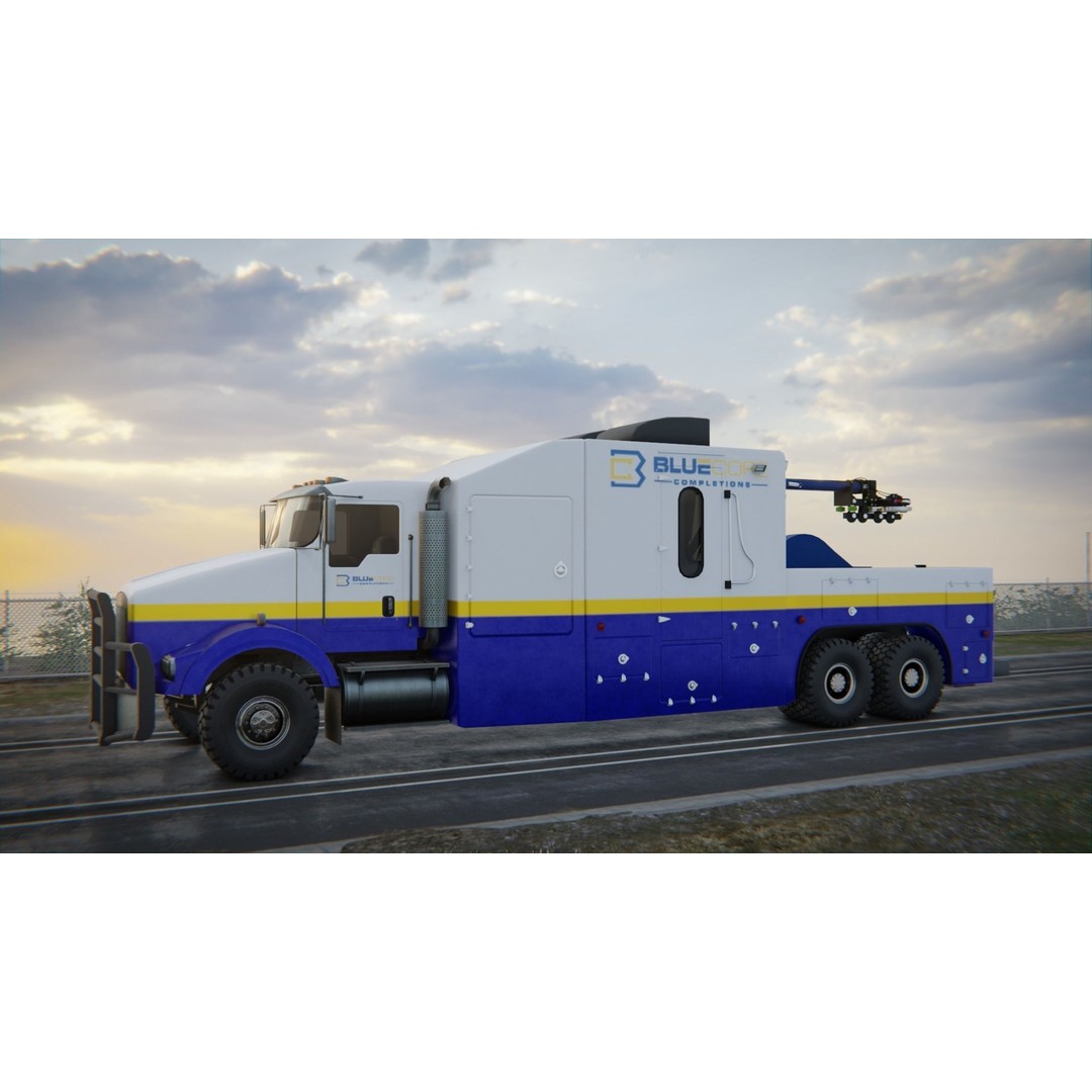 Kenworth T-800 3D Model – Low Poly Electric Wireline Truck, FBX - View 14