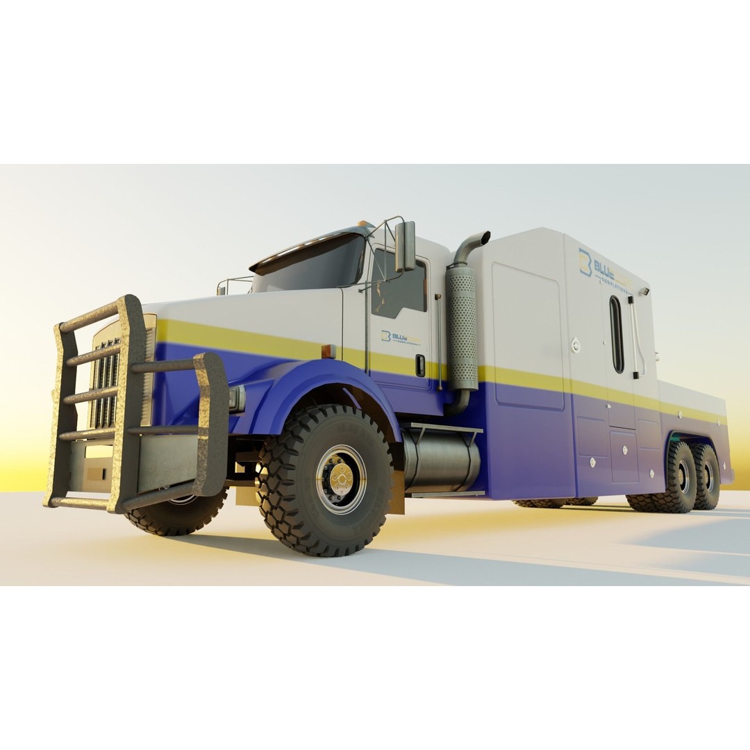 Kenworth T-800 3D Model – Low Poly Electric Wireline Truck, FBX - View 15