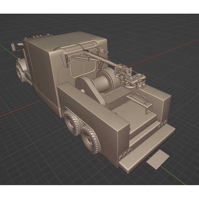 Kenworth T-800 3D Model – Low Poly Electric Wireline Truck, FBX - View 16