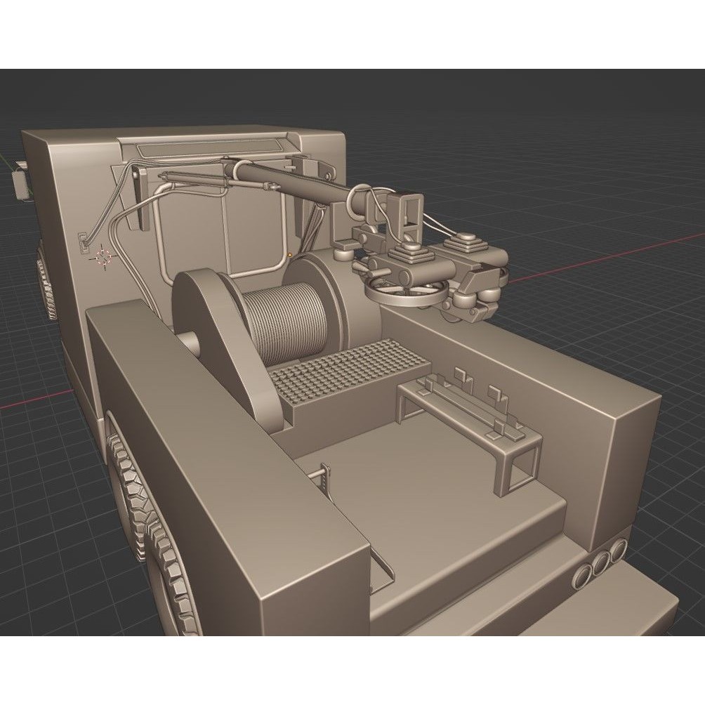 Kenworth T-800 3D Model – Low Poly Electric Wireline Truck, FBX - View 17
