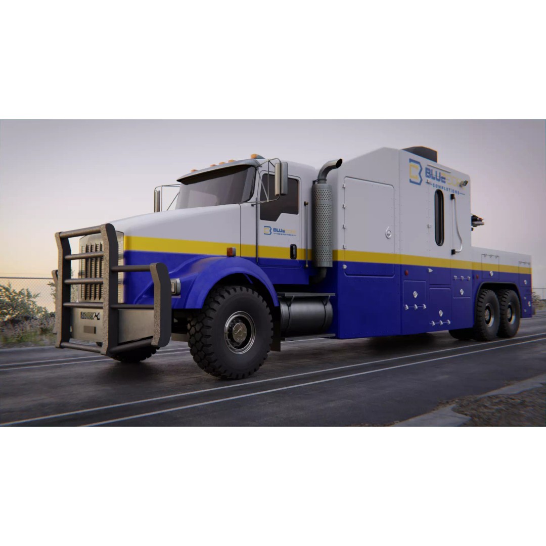 Kenworth T-800 3D Model – Low Poly Electric Wireline Truck, FBX - View 2