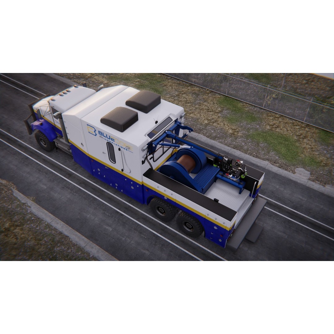 Kenworth T-800 3D Model – Low Poly Electric Wireline Truck, FBX - View 4