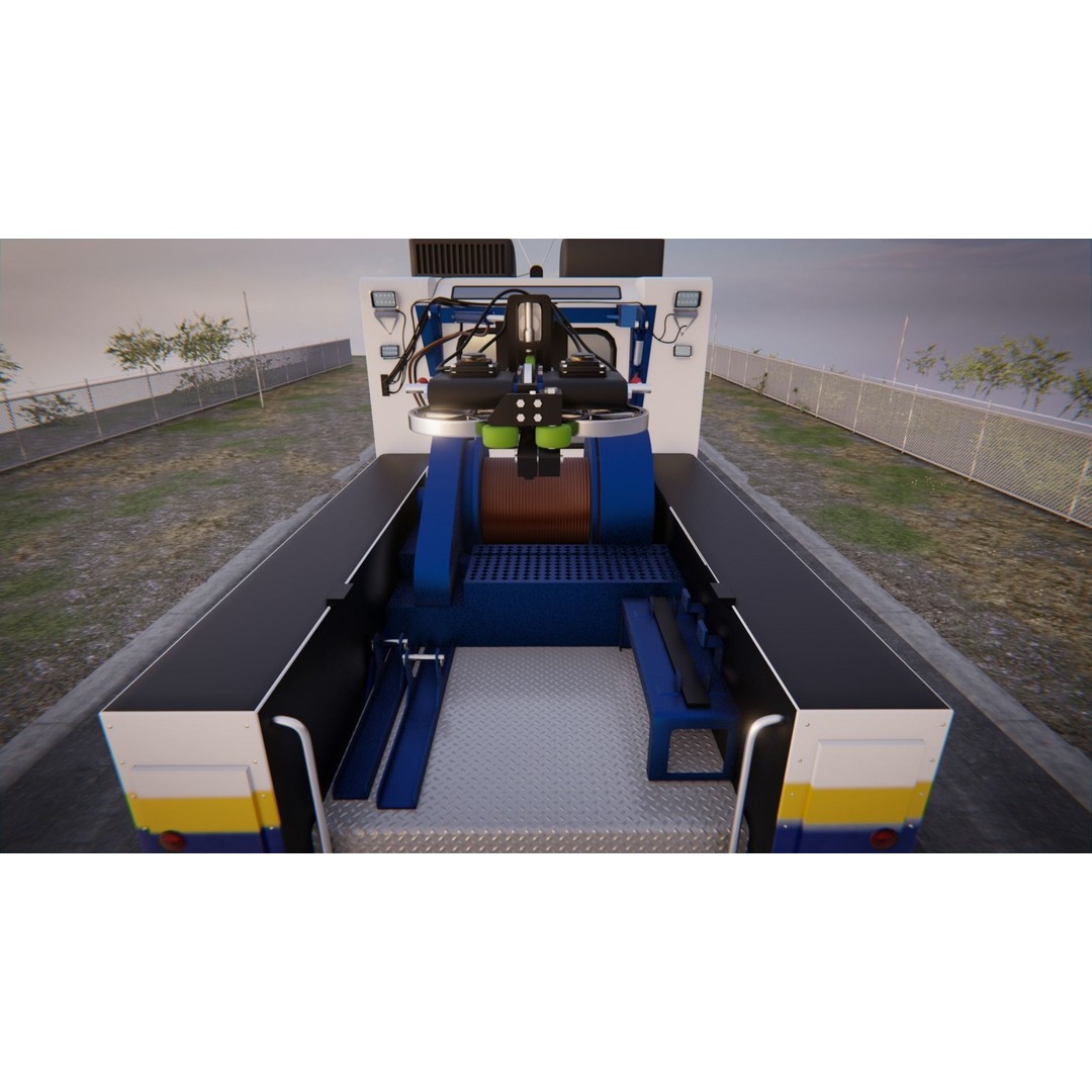 Kenworth T-800 3D Model – Low Poly Electric Wireline Truck, FBX - View 5