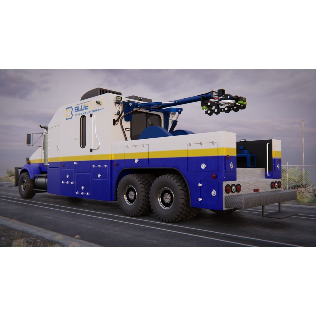 Kenworth T-800 3D Model – Low Poly Electric Wireline Truck, FBX - View 6