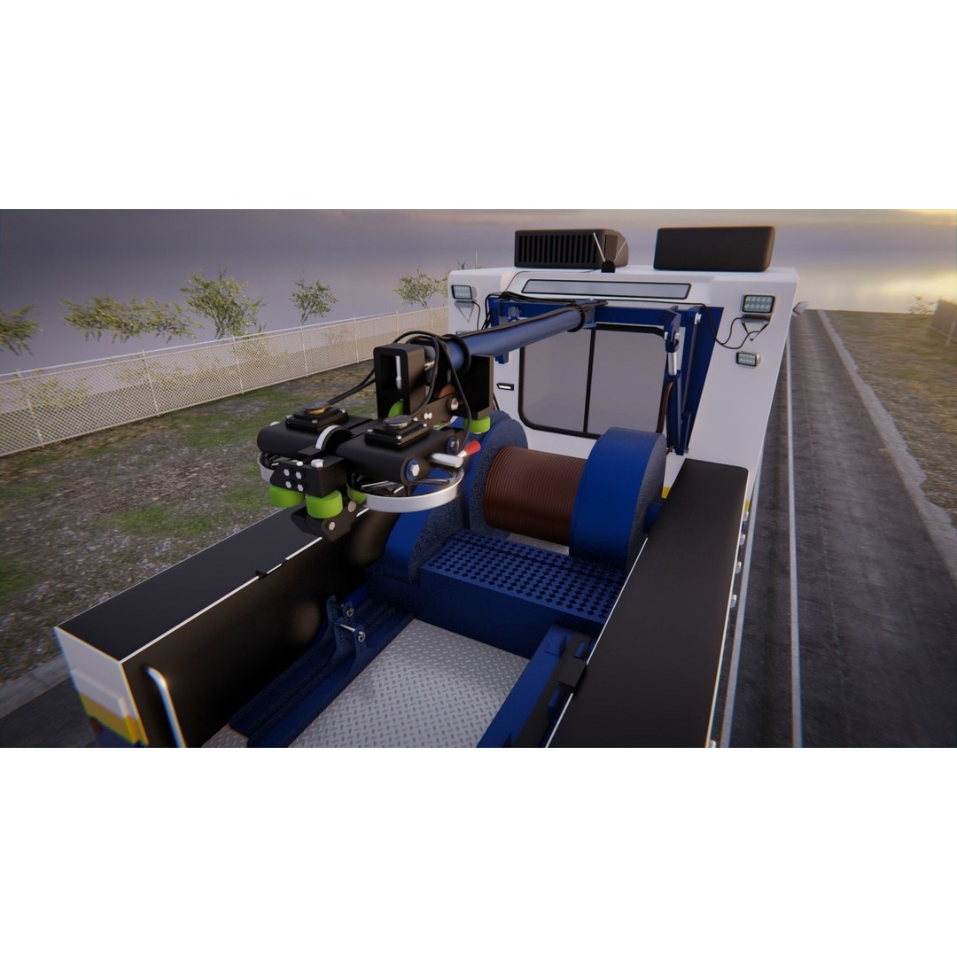 Kenworth T-800 3D Model – Low Poly Electric Wireline Truck, FBX - View 9