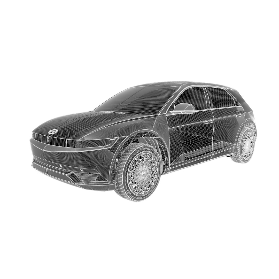 Ioniq 5 3D Model – High-Res Game Asset with Light Rigs, FBX, OBJ - View 14