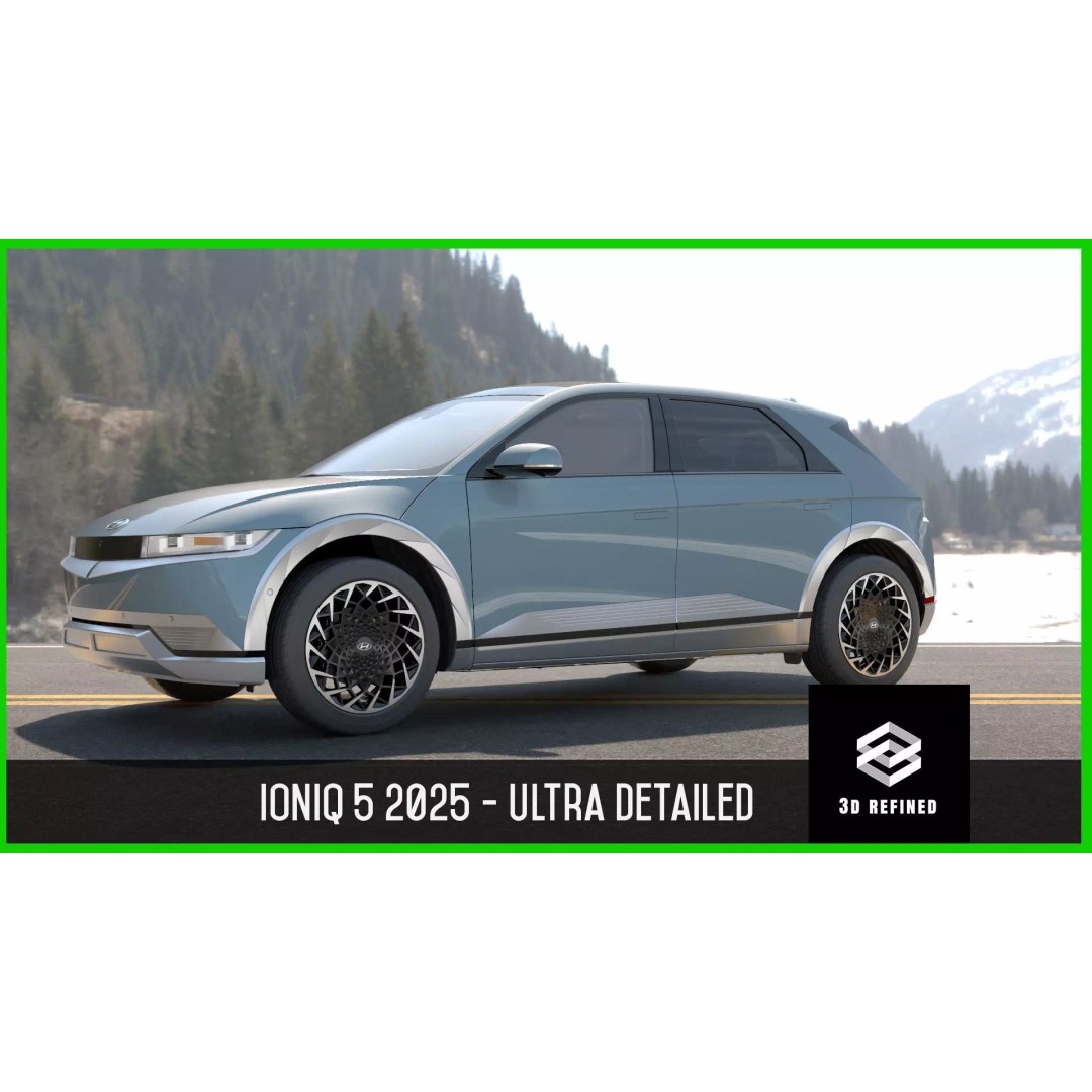 Ioniq 5 3D Model – High-Res Game Asset with Light Rigs, FBX, OBJ - View 2