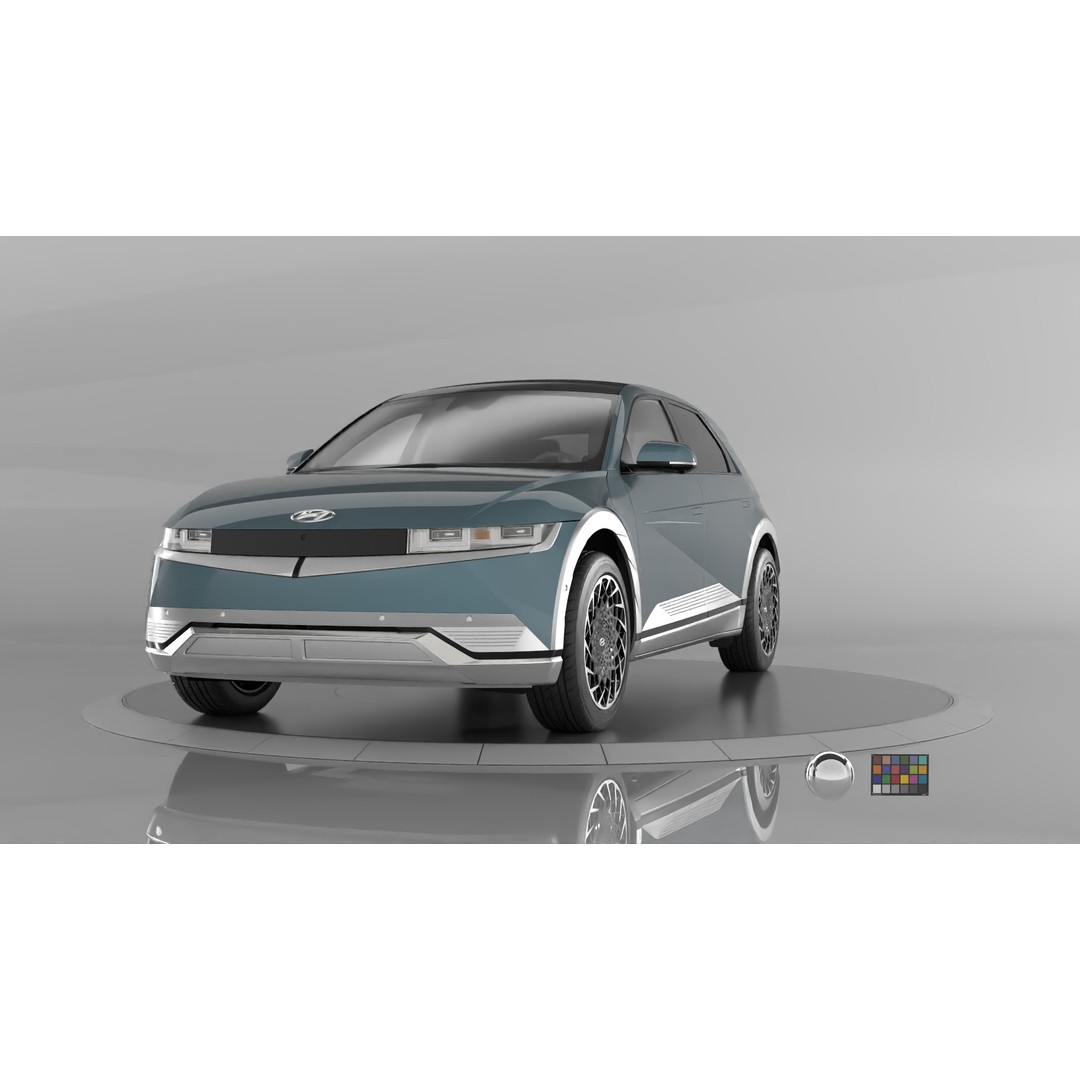 Ioniq 5 3D Model – High-Res Game Asset with Light Rigs, FBX, OBJ - View 3