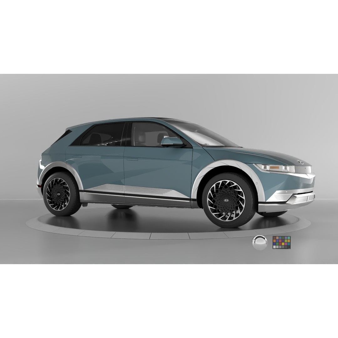 Ioniq 5 3D Model – High-Res Game Asset with Light Rigs, FBX, OBJ - View 4