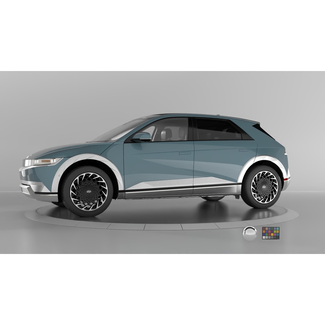 Ioniq 5 3D Model – High-Res Game Asset with Light Rigs, FBX, OBJ - View 6