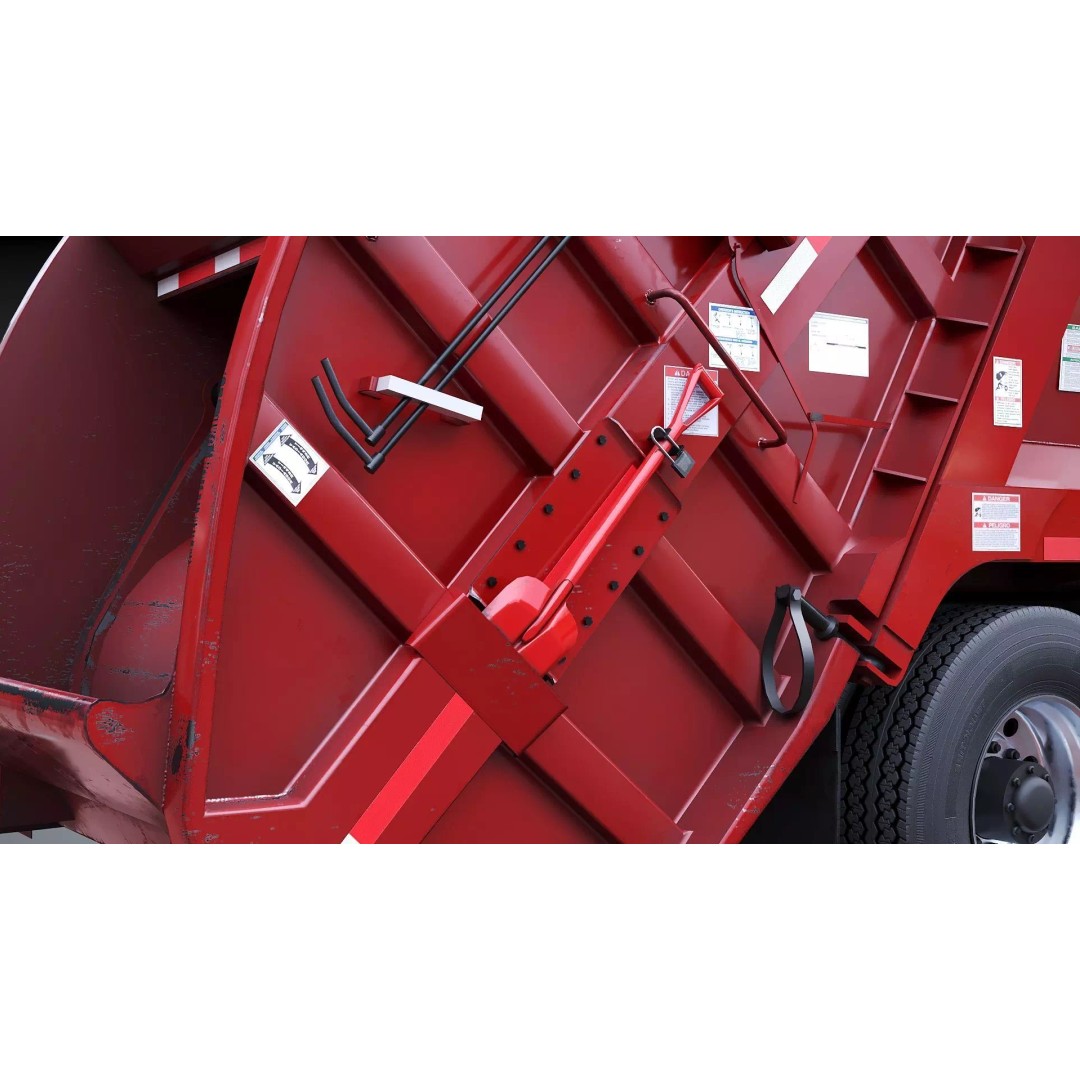 International Workstar Garbage Truck 3D Model – Low Poly Game Asset, FBX - View 21